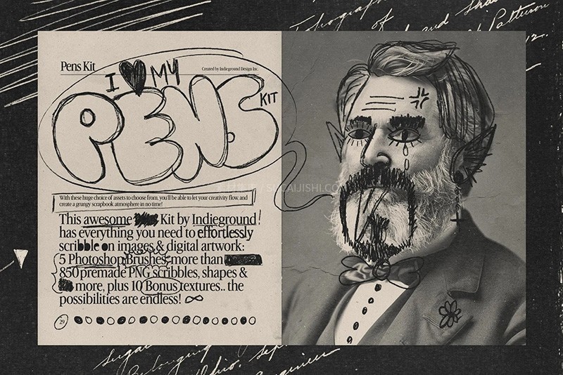 Photoshop经典笔迹手绘涂鸦笔刷